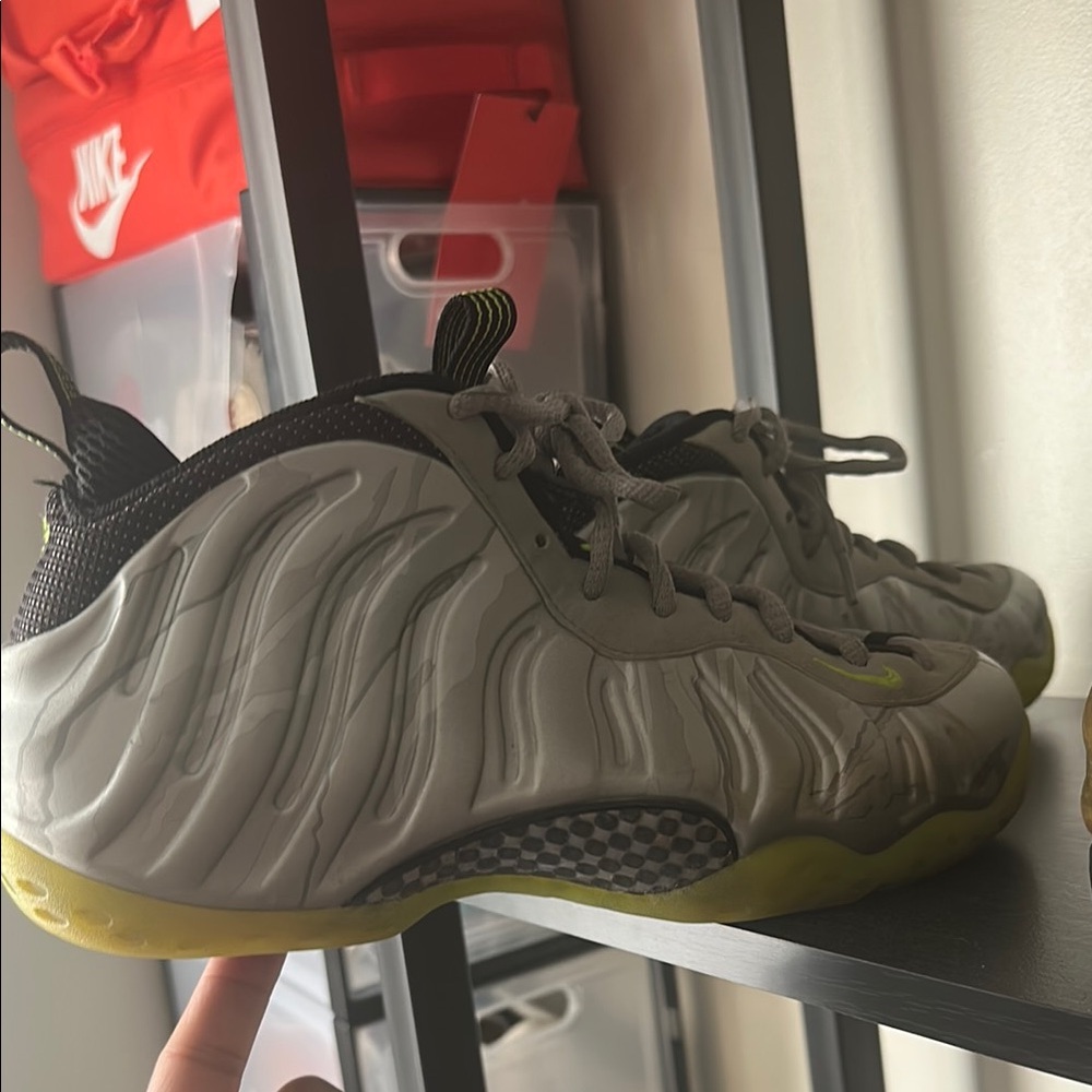 Nike Foamposite Sneakers Gray and Yellow